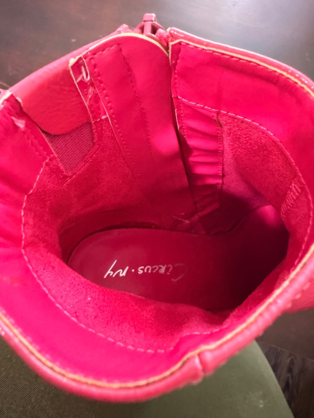 Circus by Sam Edelman Hot Pink Patent Ankle Boots Size 8 - Picture 6 of 7